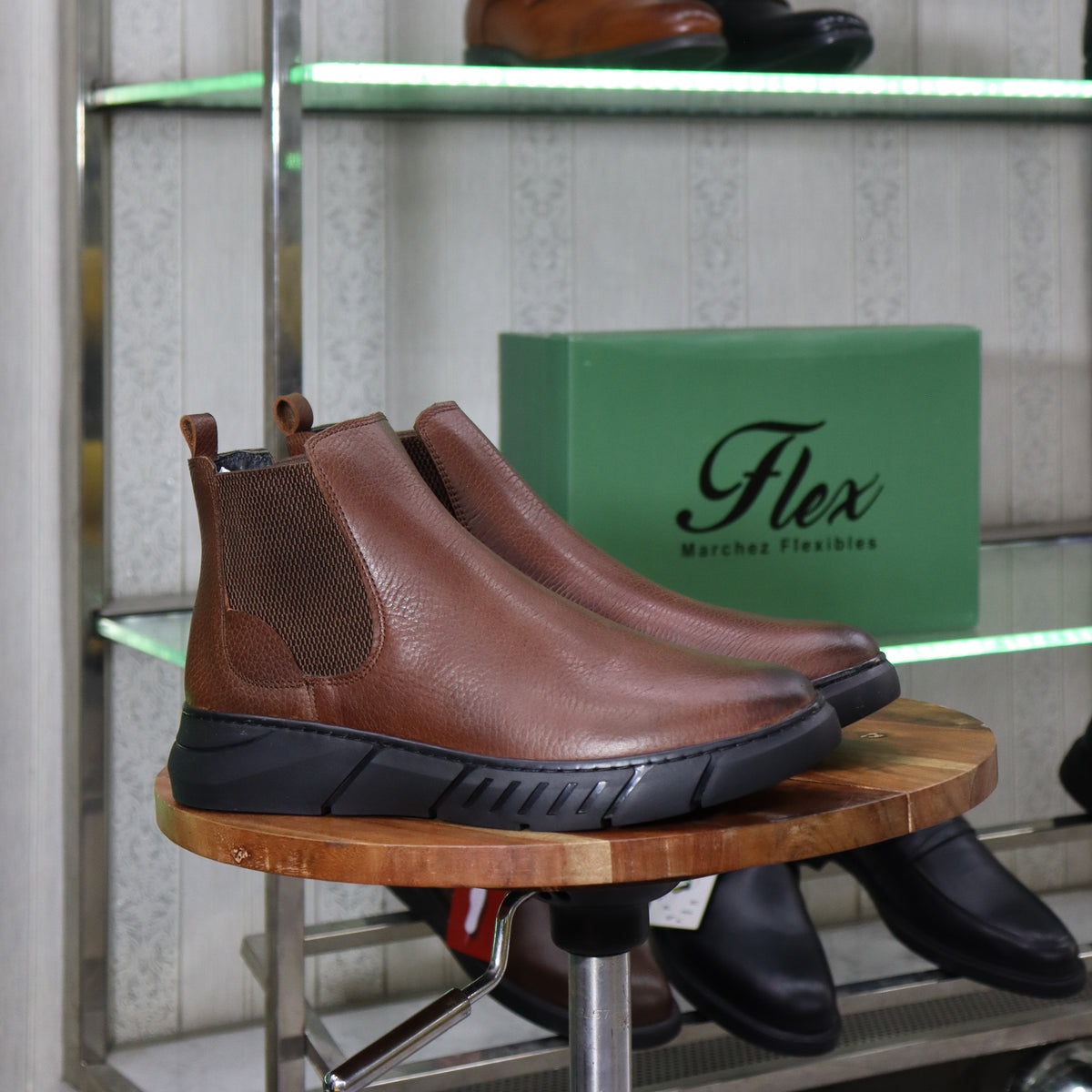 Bottine Chelsea En Cuir Tabac Hommes – Tamri