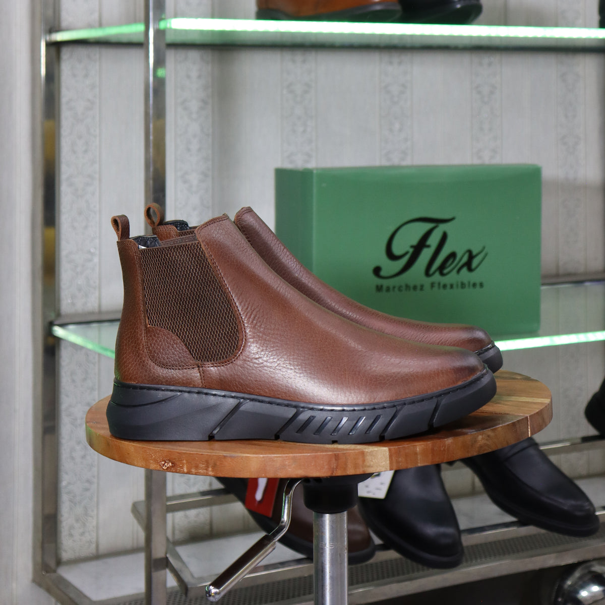 Bottine Chelsea En Cuir Tabac Hommes – Tamri