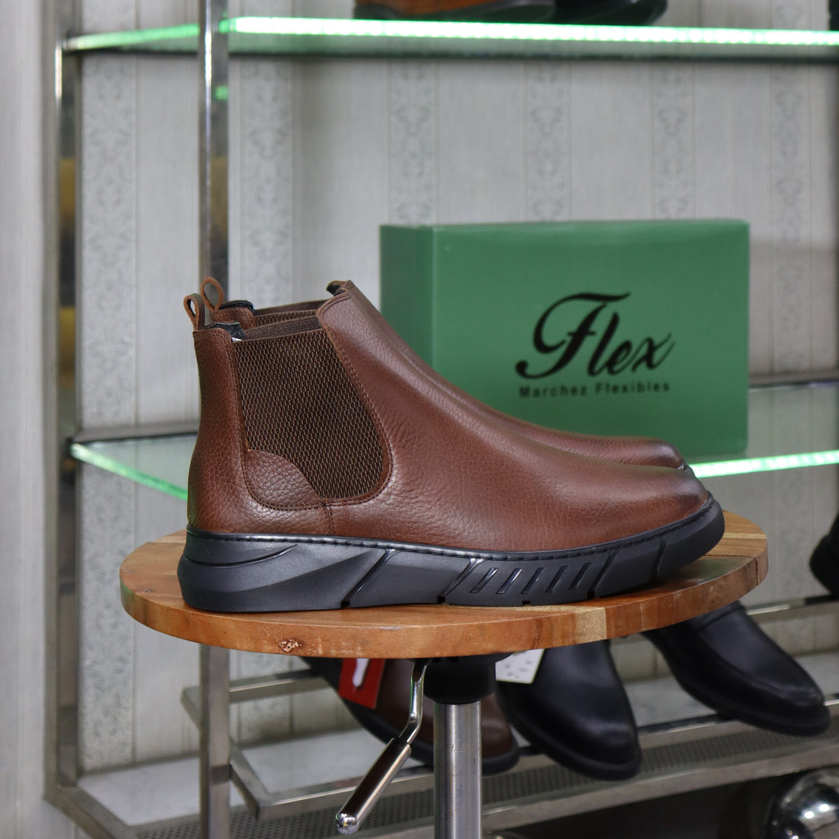 Bottine Chelsea En Cuir Tabac Hommes – Tamri