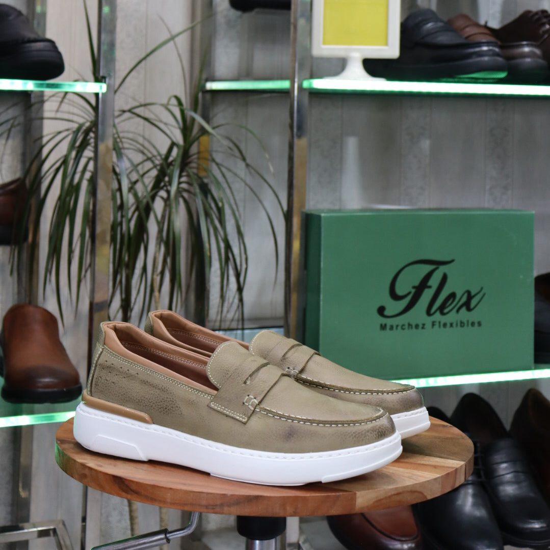 Mocassin  Beige En Cuir  Julien