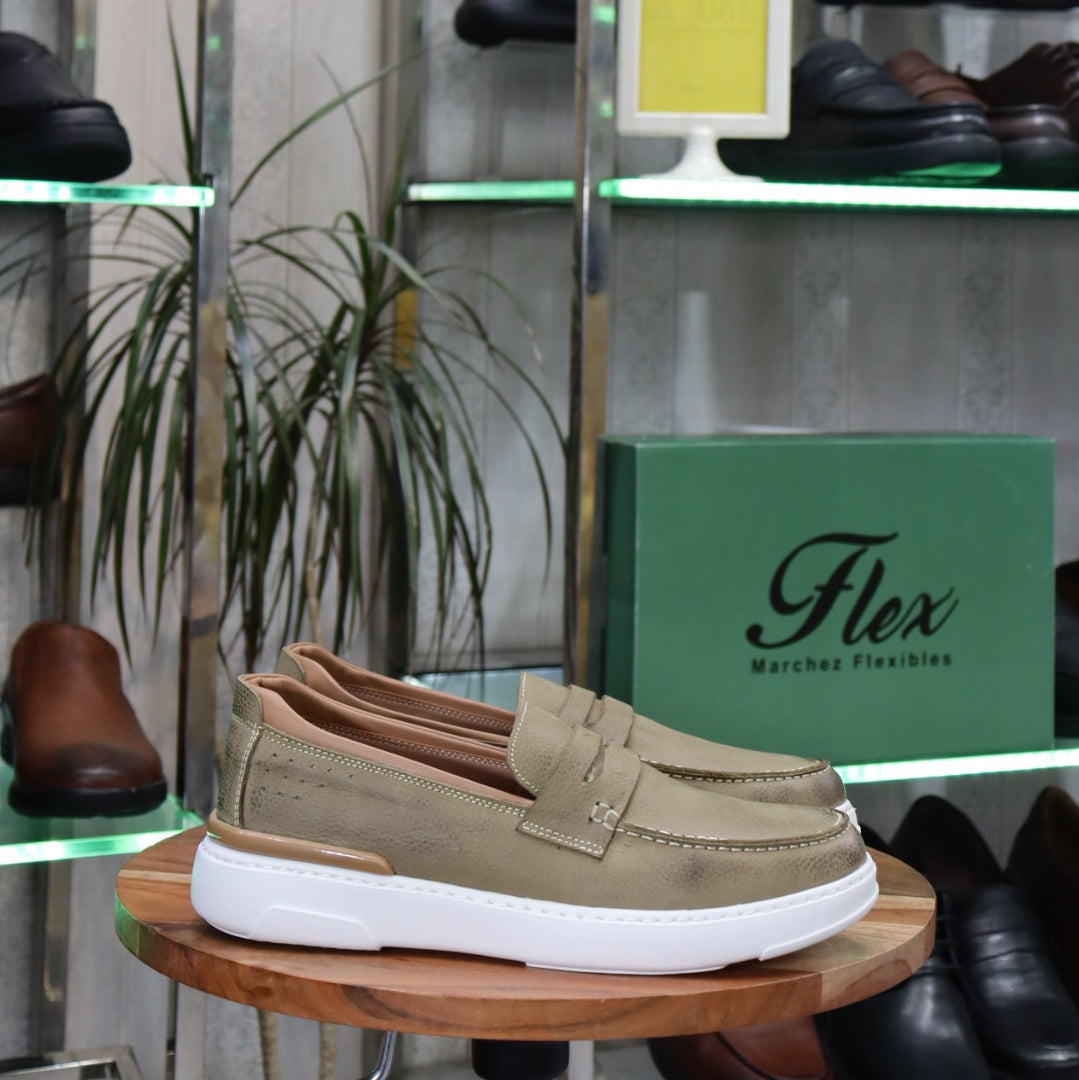 Mocassin  Beige En Cuir  Julien