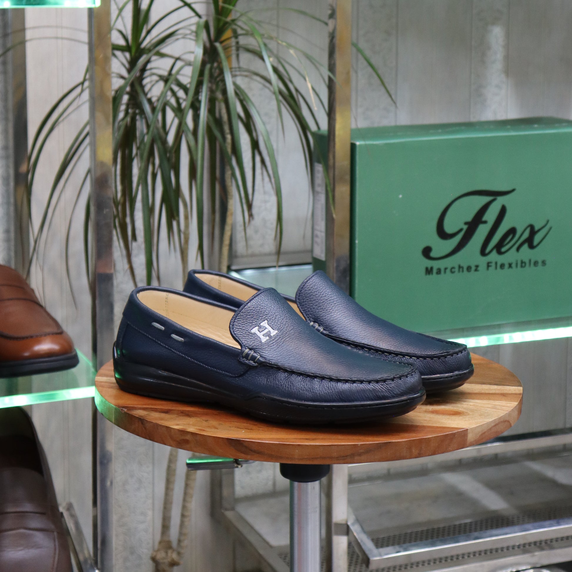Mocassin En Cuir Bleu -  Lennox