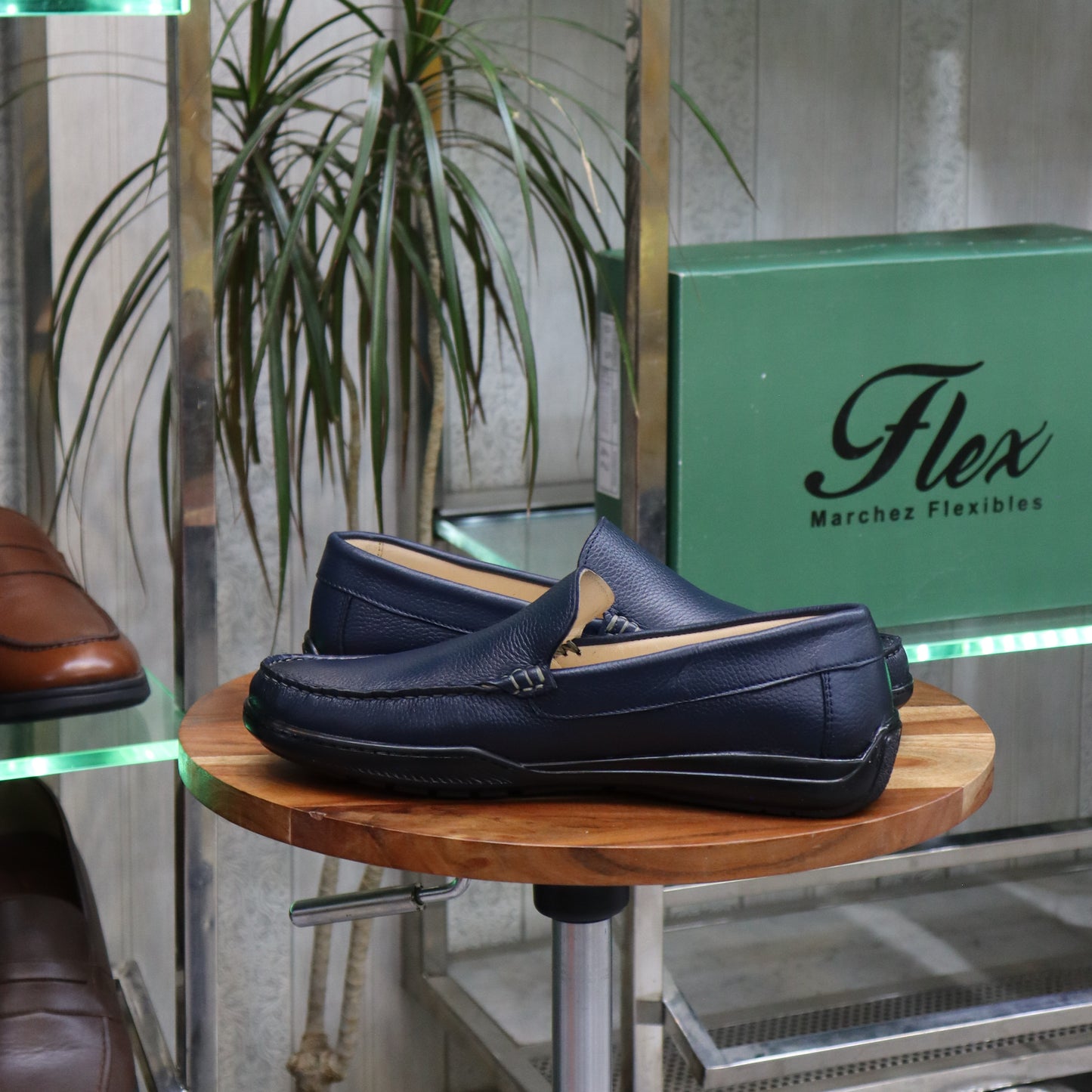 Mocassin En Cuir Bleu -  Lennox