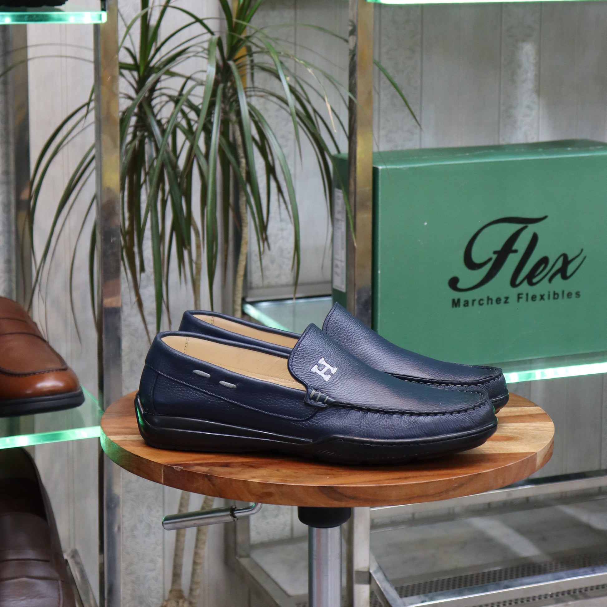 Mocassin En Cuir Bleu -  Lennox