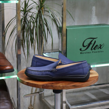 Mocassin En Cuir Bleu Marin -  Lennox