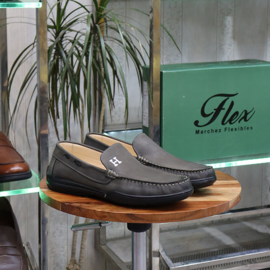 Mocassin En Cuir Gris -  Lennox