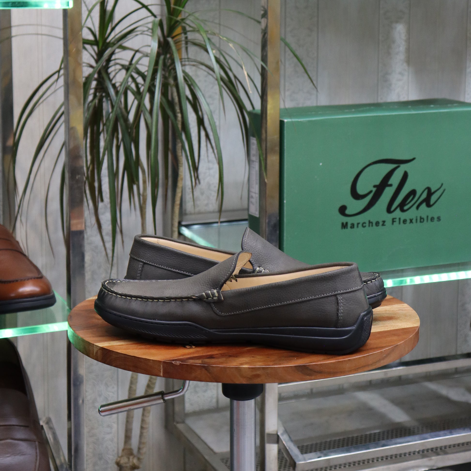 Mocassin En Cuir Gris -  Lennox