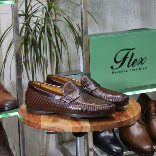 Mocassin En Cuir Marron-  Lucien