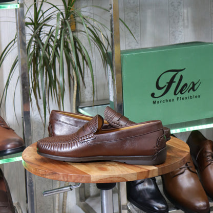 Mocassin En Cuir Marron-  Solal