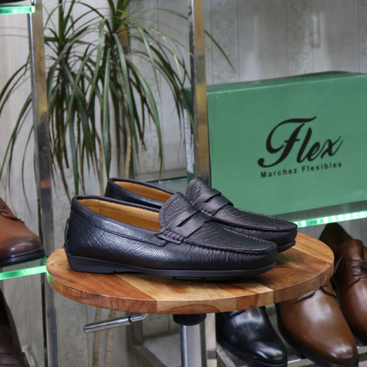 Mocassin En Cuir Noir-  Rodrigue
