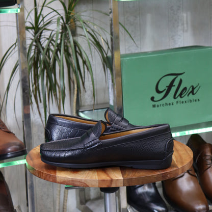 Mocassin En Cuir Noir-  Rodrigue