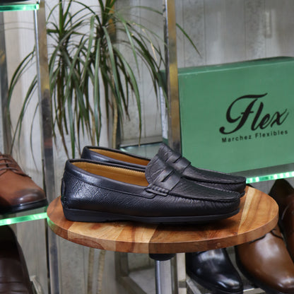 Mocassin En Cuir Noir-  Rodrigue