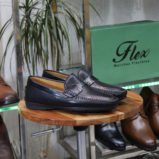 Mocassin En Cuir Noir - Lucien
