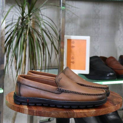 Mocassin  En cuir marron pour homme - Élégance et confort