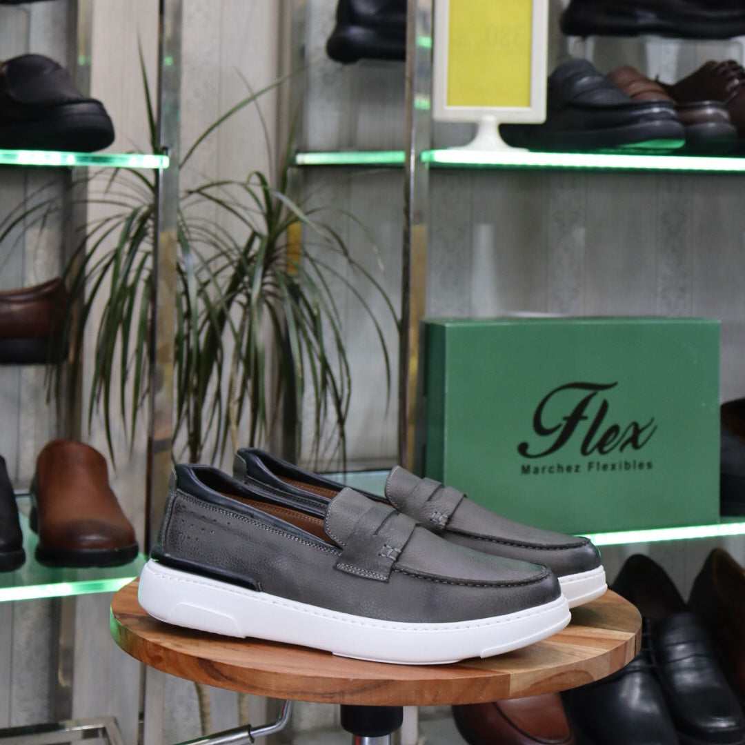Mocassin  Gris  En Cuir  Julien