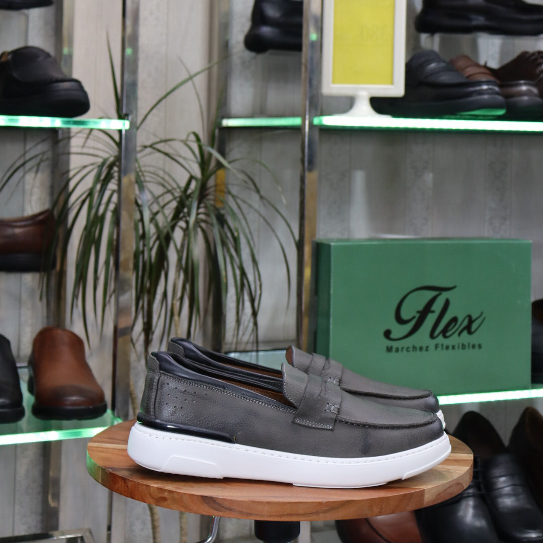 Mocassin  Gris  En Cuir  Julien