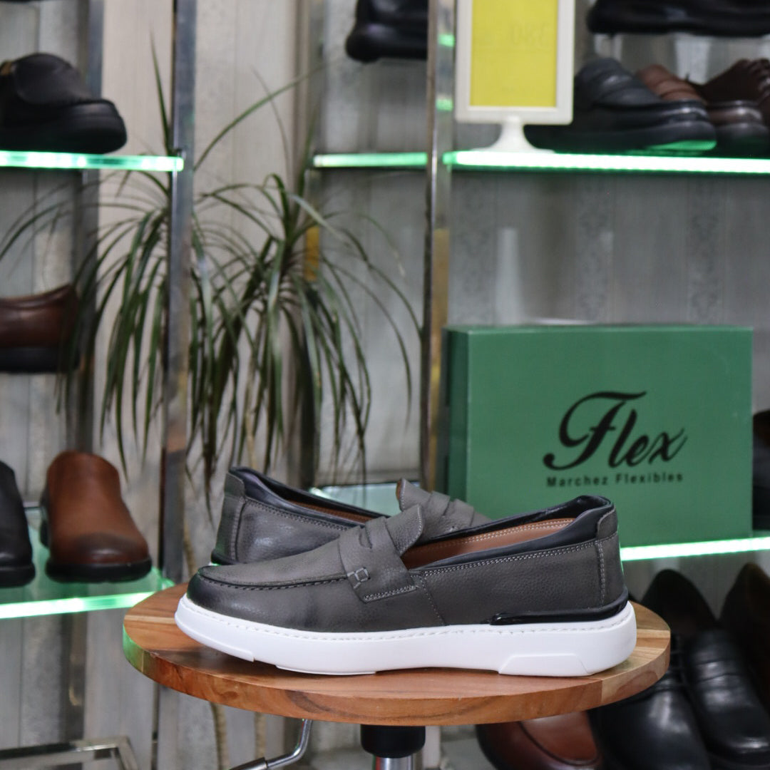 Mocassin  Gris  En Cuir  Julien