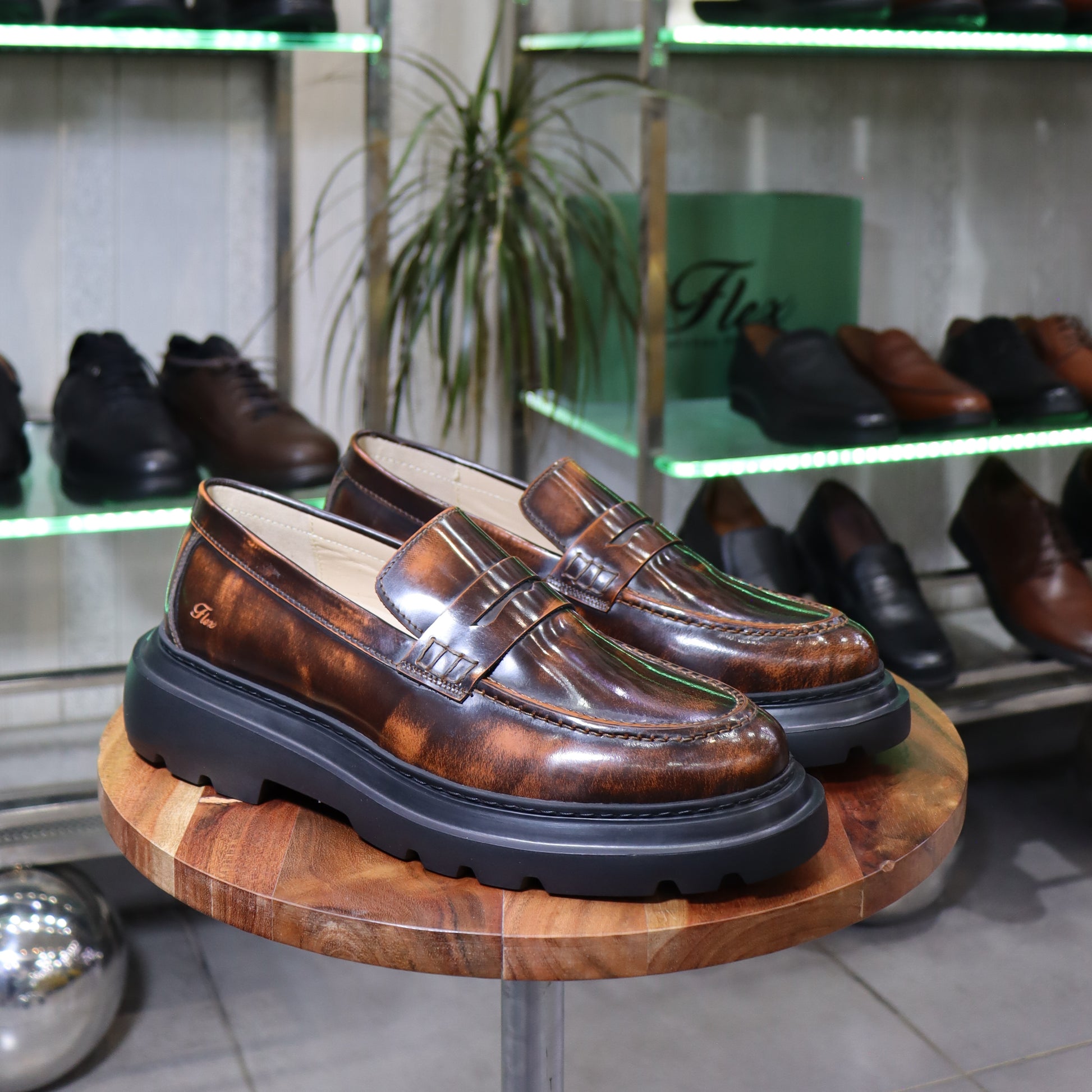 Mocassin Lennox Marron  En Cuir Démasquable