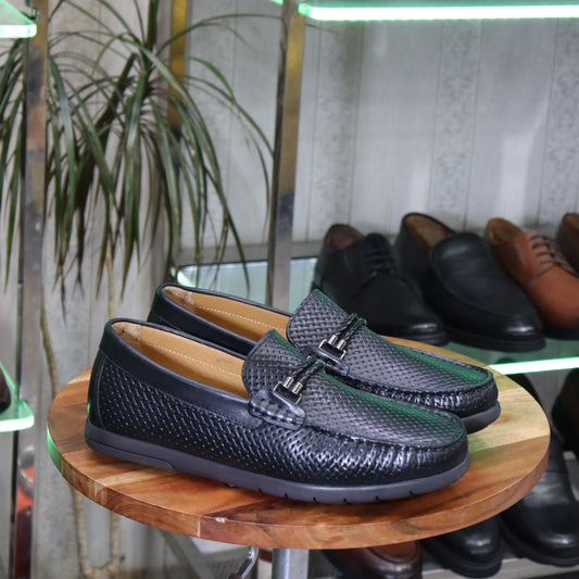 Mocassin  Noir En Cuir Louison