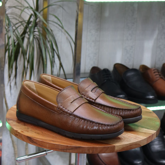 Mocassin  Tabac En Cuir  Renato