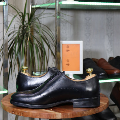 Mocassins En Cuir Noir - Richelieu- Pour -Homme