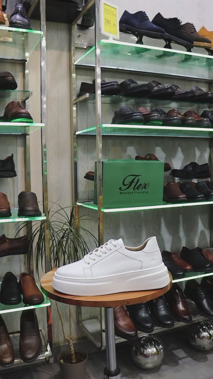 Basket  en Cuir Blanc - Bart