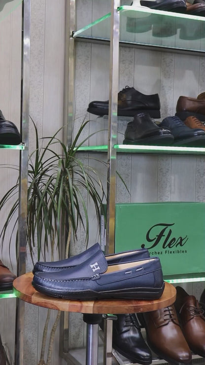 Mocassin en Cuir Bleu -  Achille