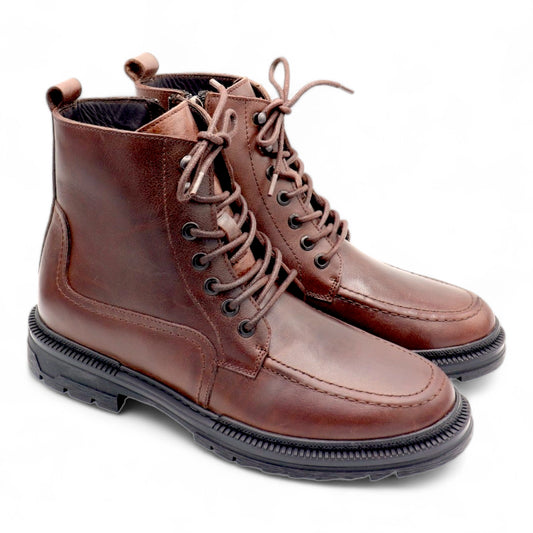 Diplomate zipée - Boots en cuir marron