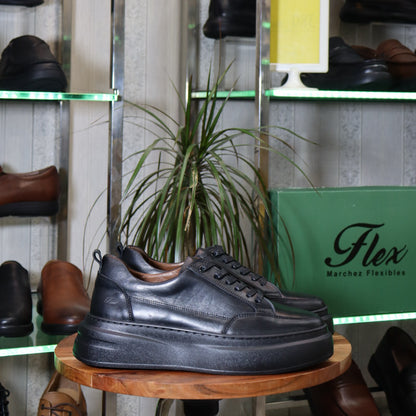 Basket Norman En Cuir Noir