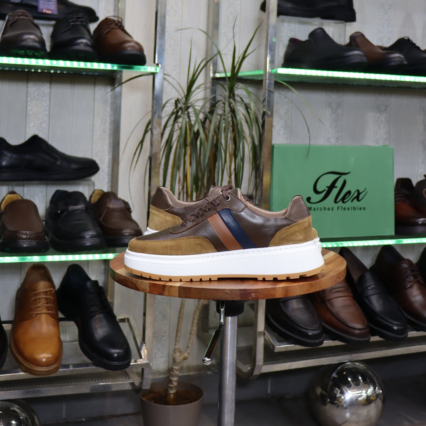 Basket  En Cuir Marron -  Azghar