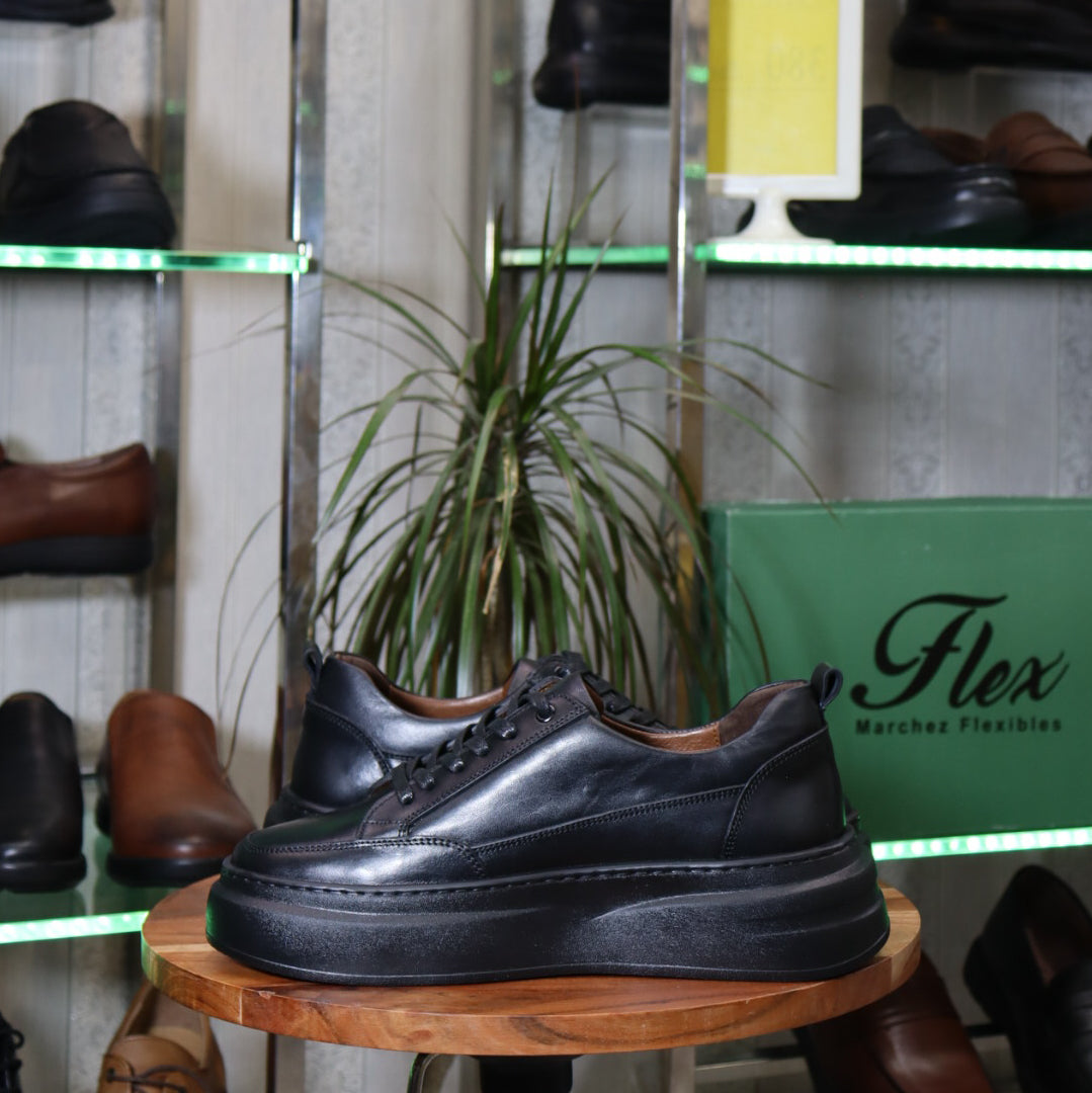 Basket Norman En Cuir Noir
