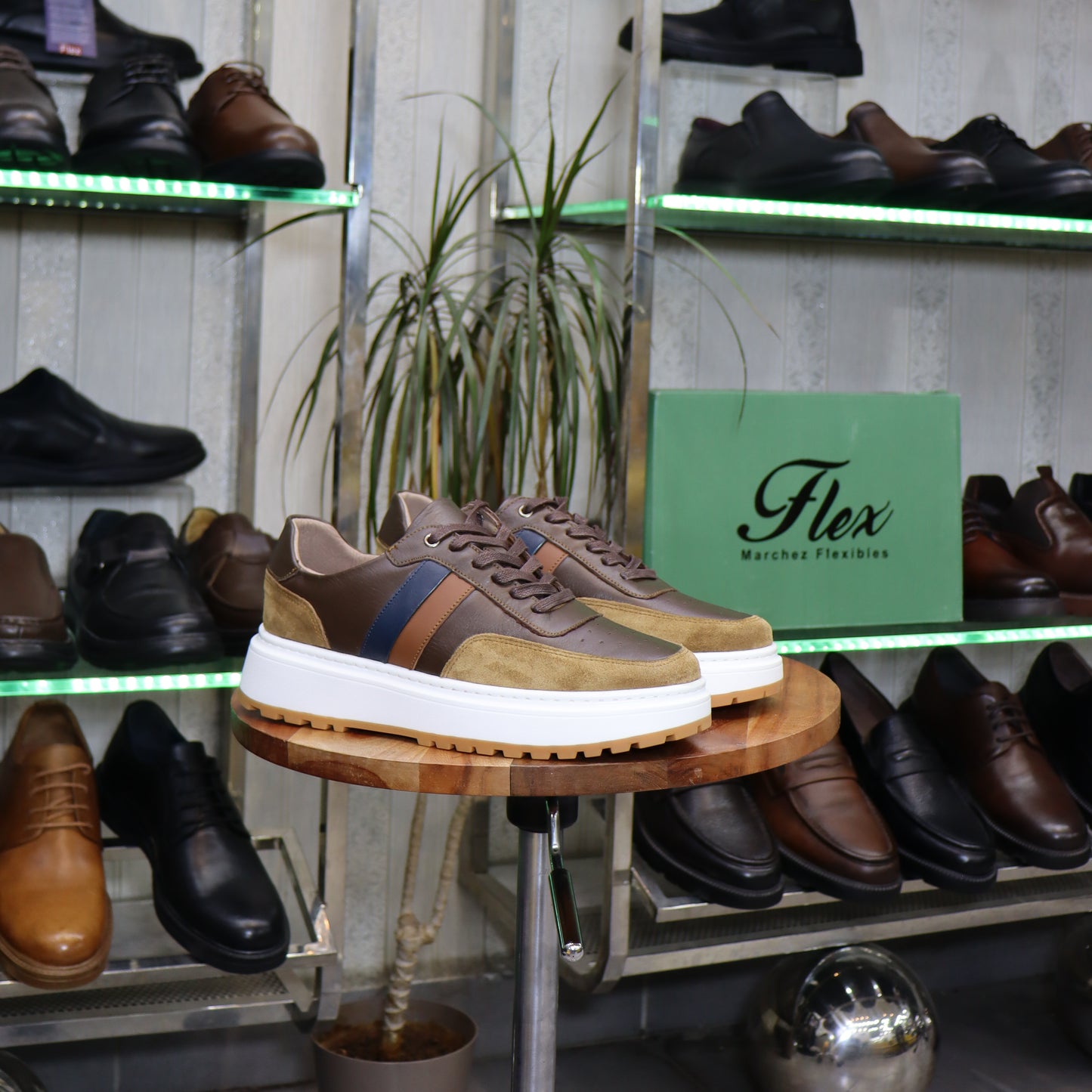 Basket  En Cuir Marron -  Azghar