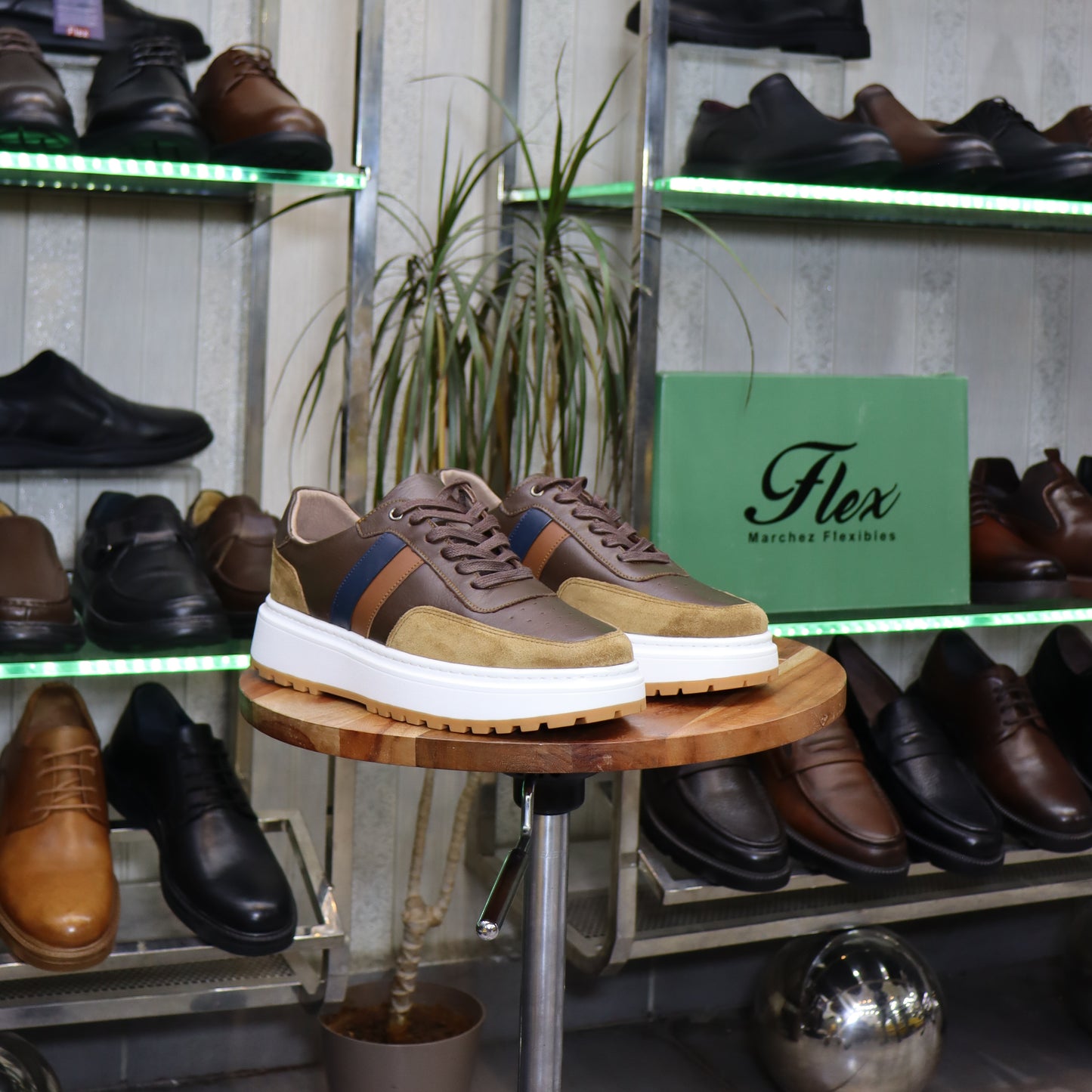 Basket  En Cuir Marron -  Azghar