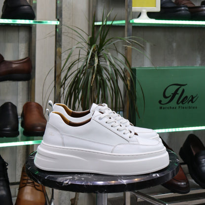 Basket Norman En Cuir Blanc