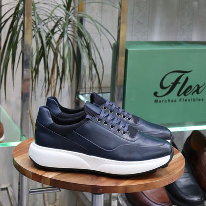 Basket  En Cuir Bleu - Kokoe