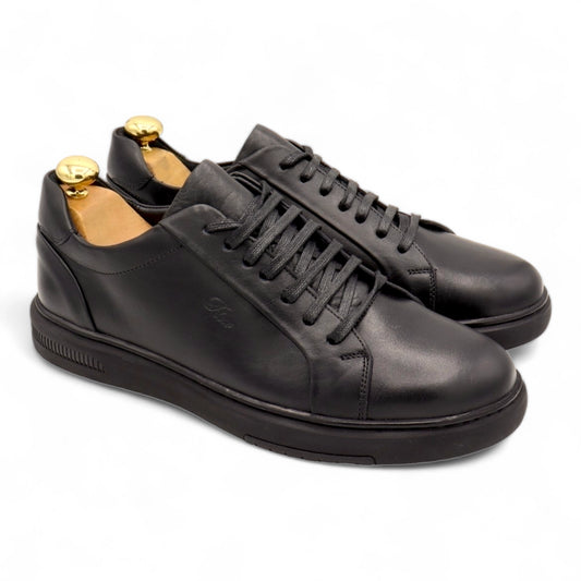 Kooper - Sneakers en cuir noir