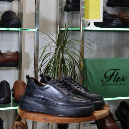 Basket Norman En Cuir Noir