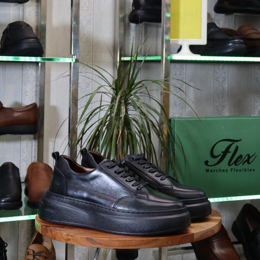 Basket Norman En Cuir Noir